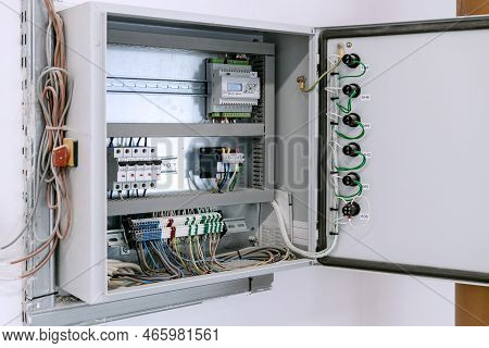 Voltage Board With Automatic Switches. Electric Box