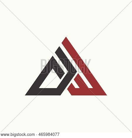 Simple And Unique Letter Or Word Dw Or De Font On Triangle Line Image Graphic Icon Logo Design Abstr