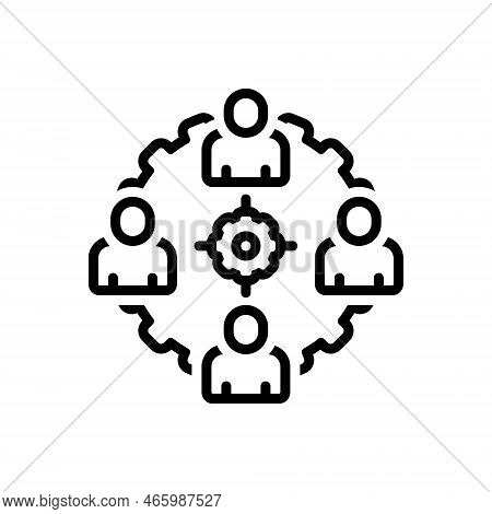 Black Line Icon For Coordinate Equal Harmonize Superimpose Organization Correlate Collaboration Toge