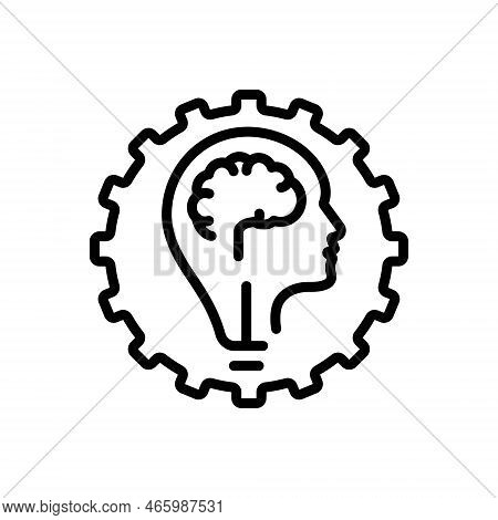 Black Line Icon For Capabilities Potentiality Ability Capacity Competence Knowledge Potential Aptnes