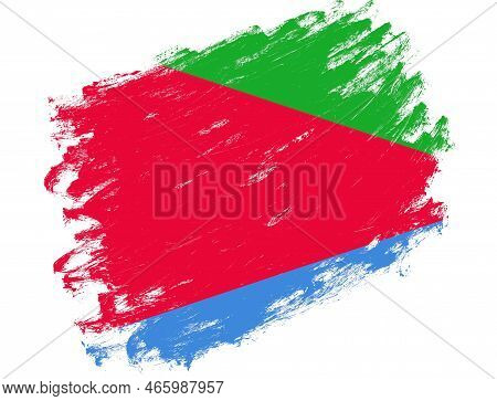 Eritrea Flag Painted On A Grunge Brush Stroke White Background