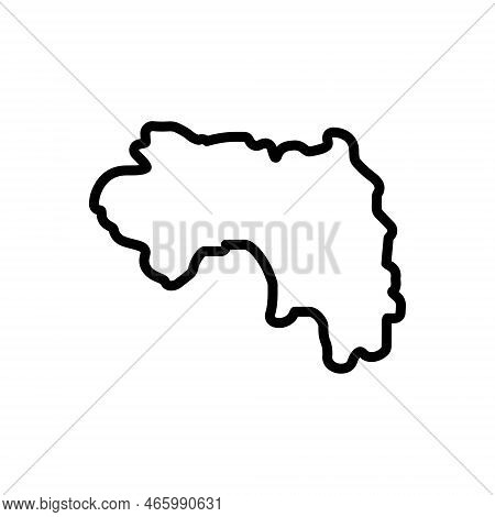 Black Line Icon For Guinea Map African Country Africa Atlantic Conakri Conakry Continent Territory