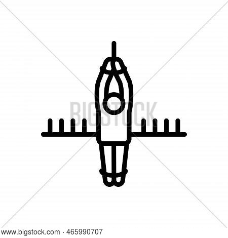 Black Line Icon For Punishment Penalty Chastisement Penalizing Punish Inflict Death Hanging