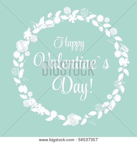 Vector St Valentine Day's Greeting Card in Retro Style Design