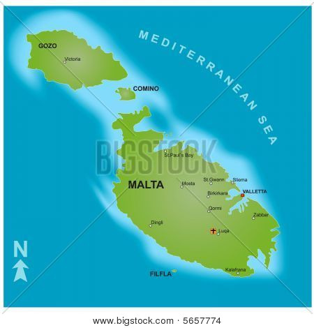 Kort over Malta