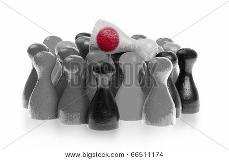 One Unique Pawn On Top Of Common Pawns