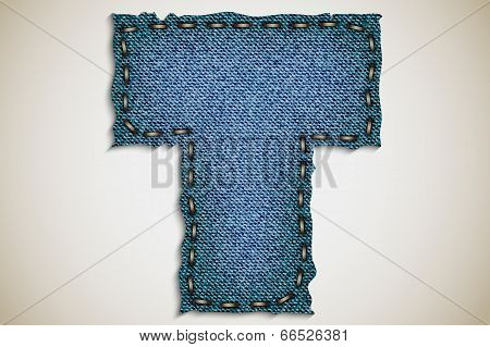 Denim letter alphabet texture jeans.