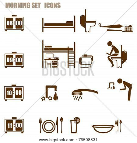 morning person icon set