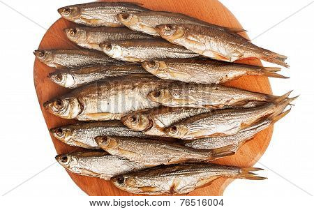 Many Bloaters On A Wooden Board