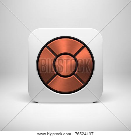White Abstract App Icon Button Template