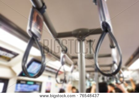 Blurry Hanging Strap In Train