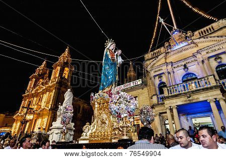 Santa Marija Assunta Procession In Gudja, Malta.
