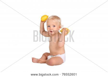 Boy with lemon