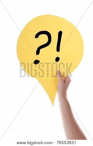 Yellow Speech Balloon With Question And Exclamation Mark