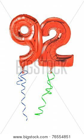 Red balloons with ribbon - Number 92
