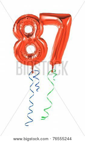 Red balloons with ribbon - Number 87