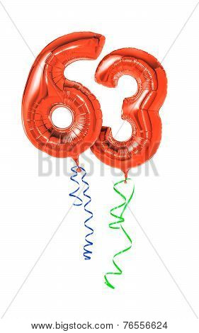 Red balloons with ribbon - Number 63