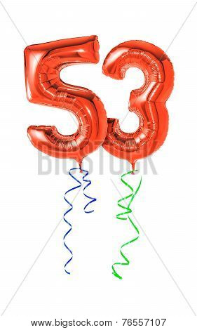 Red balloons with ribbon - Number 53