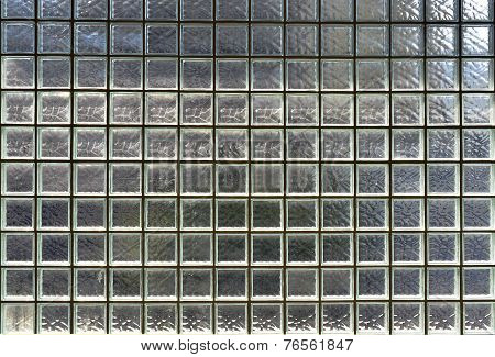 Glass block wall background. Night Illumination