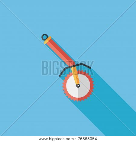 Kitchenware Corkscrew Flat Icon With Long Shadow,eps10