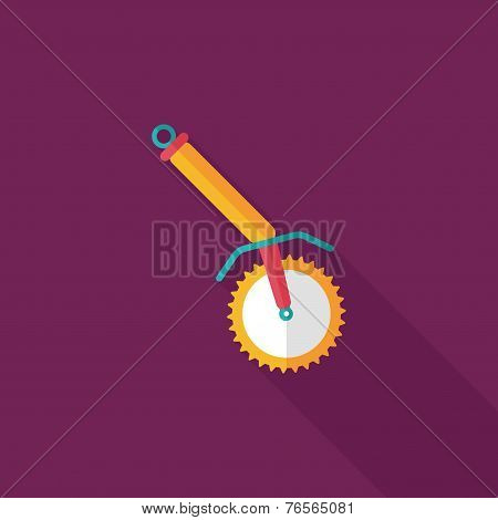 Kitchenware Corkscrew Flat Icon With Long Shadow,eps10
