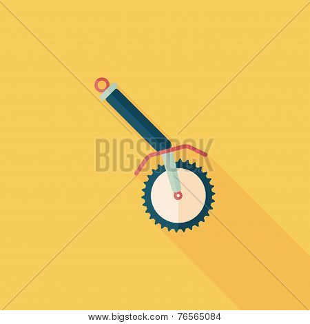 Kitchenware Corkscrew Flat Icon With Long Shadow,eps10