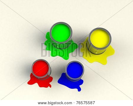 Color paint tank, abstract background