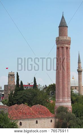 historical Yivli minaret, downtown of Antalya