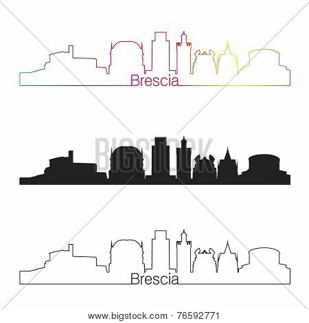 Brescia Skyline Linear Style With Rainbow