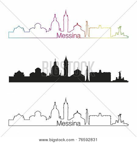 Messina Skyline Linear Style With Rainbow