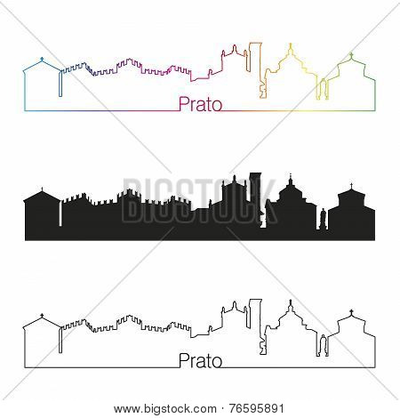 Prato Skyline Linear Style With Rainbow