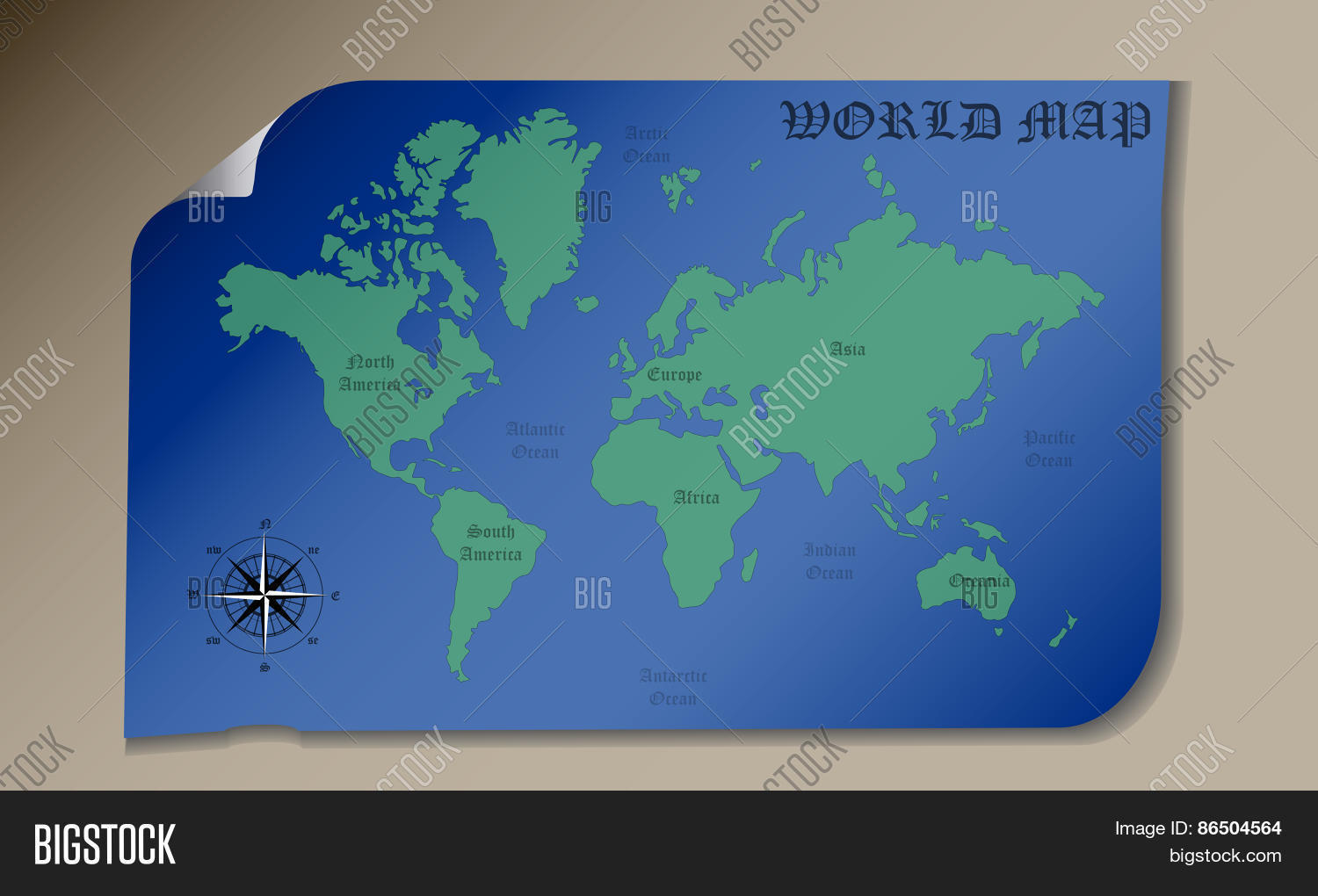 Color World Map Vector from Bigstock