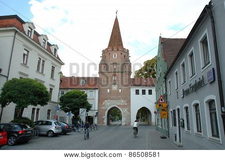 Antique Gateway In Ingolstadt In Germany