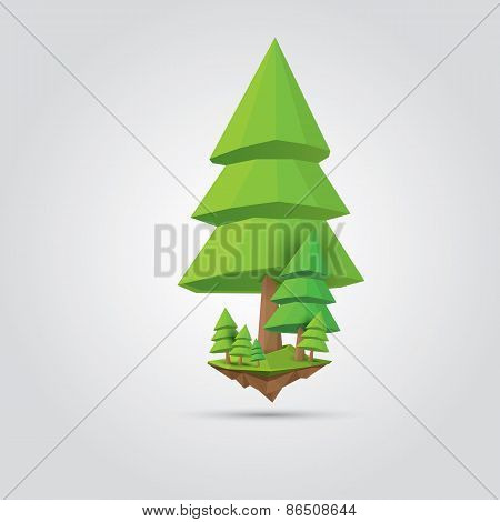 Conceptual polygonal tree. vector Illustration