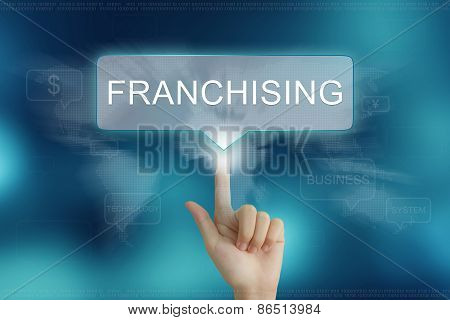 Hand Clicking On Franchising Button