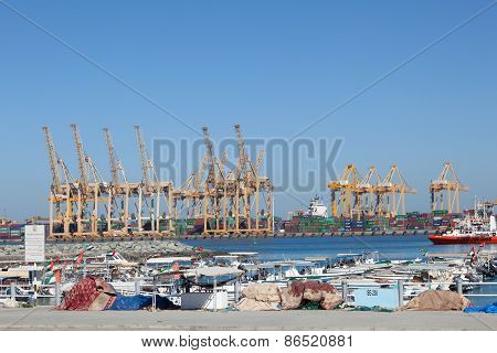 Industrial Harbor In Khor Fakkan