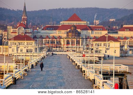 Pier In Sopot At Morning