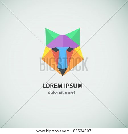 Abstract polygonal wolf logo design.