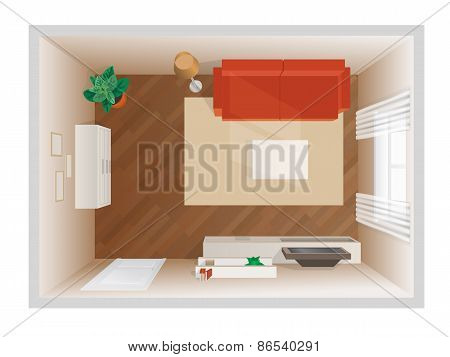 Room With Furniture Top View