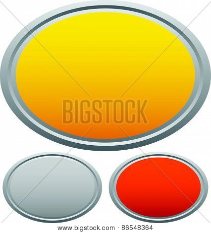 Set Of Round Gold, Silver And Bronze Plaques. Precious Metal Sheets, Plaquettes