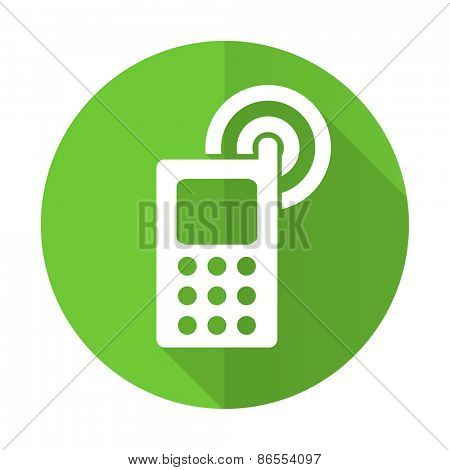 phone green flat icon mobile phone sign