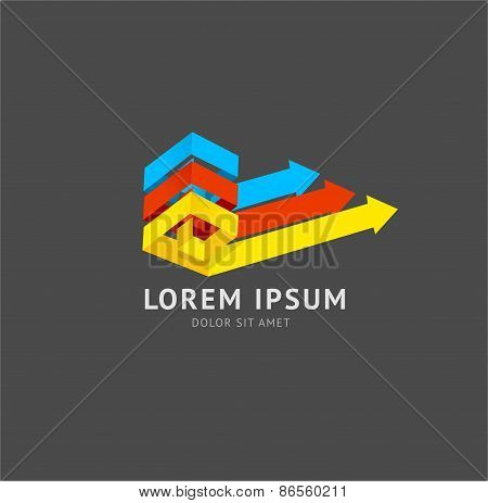 Vector illustration. Abstract logo colorful Flat Design