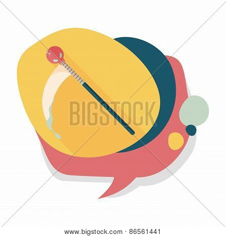 Halloween Scythe Costume Flat Icon With Long Shadow,eps10