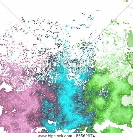 Saturated Mottled Background In Violet, Green And Blue Spectrum