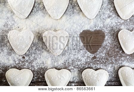 Dumplings hearts