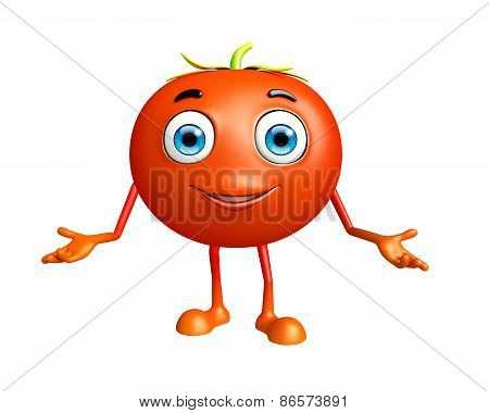 Tomato Character With Presentation Pose