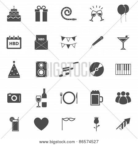 Birthday Icons On White Backgound