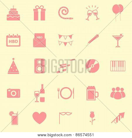 Birthday Color Icons On Yellow Backgound