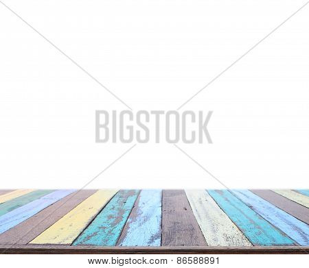 Old Wooddesk With White Background
