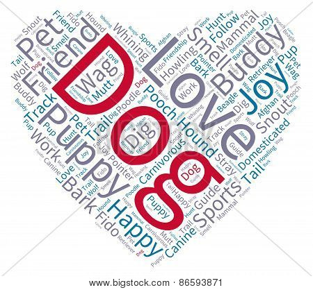 Dog Heart Shaped Word Cloud
